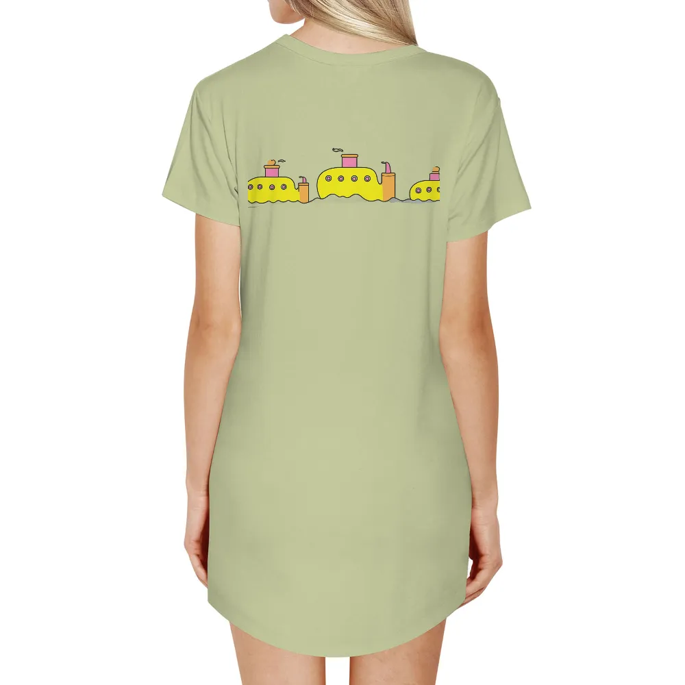 Custom Tee Shirts: Whimsical Yellow Submarines - Vintage Adventure|men's vintage cherub graphic tee