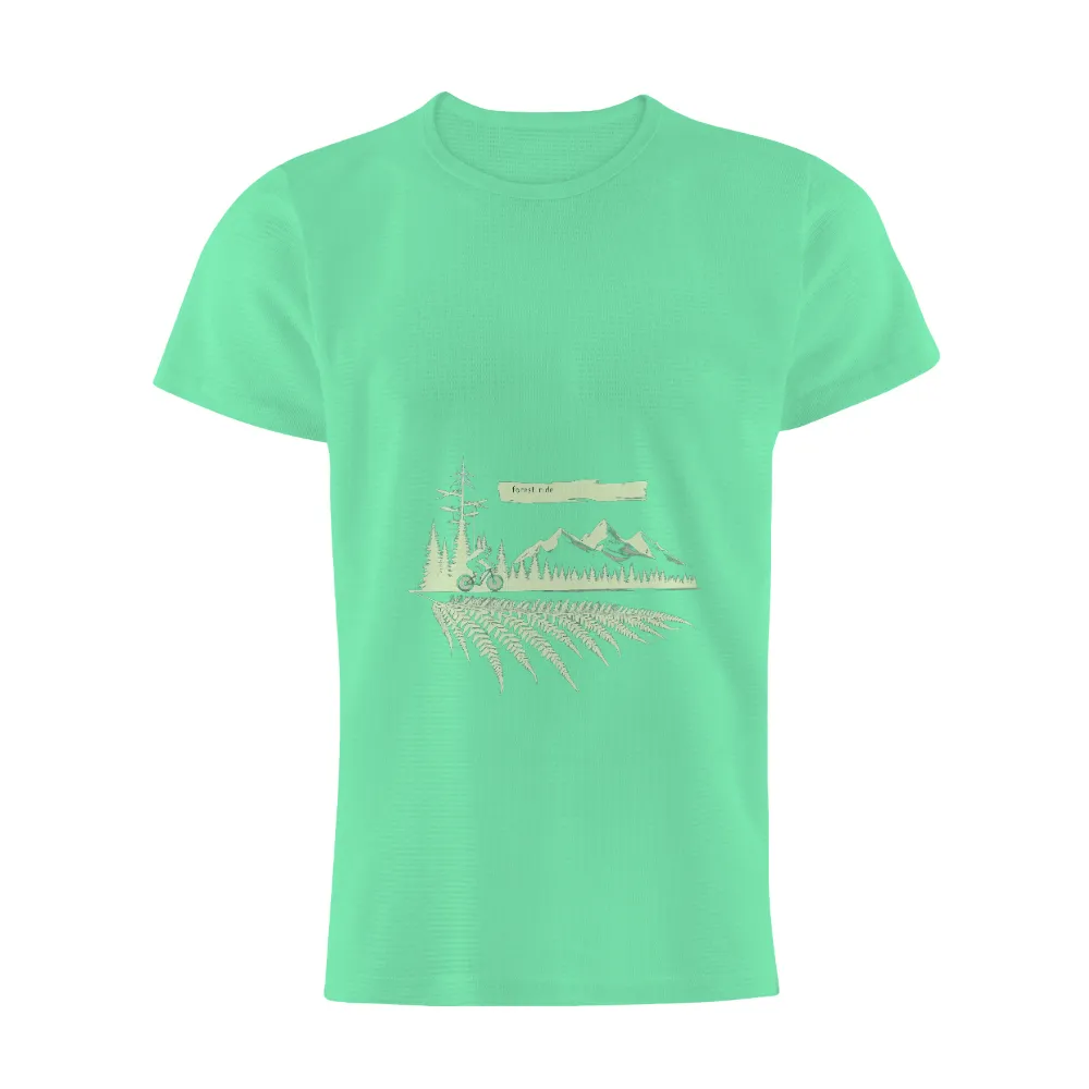 Custom T-Shirt Printing: Forest Ride Adventure Through Nature| serene forest scene