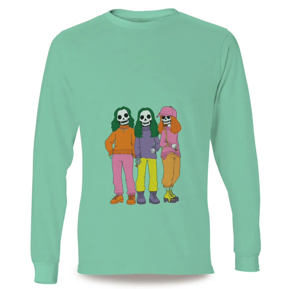 T-Shirts Design: Vibrant Skeleton Friends|milano calou vibrant summer shirt