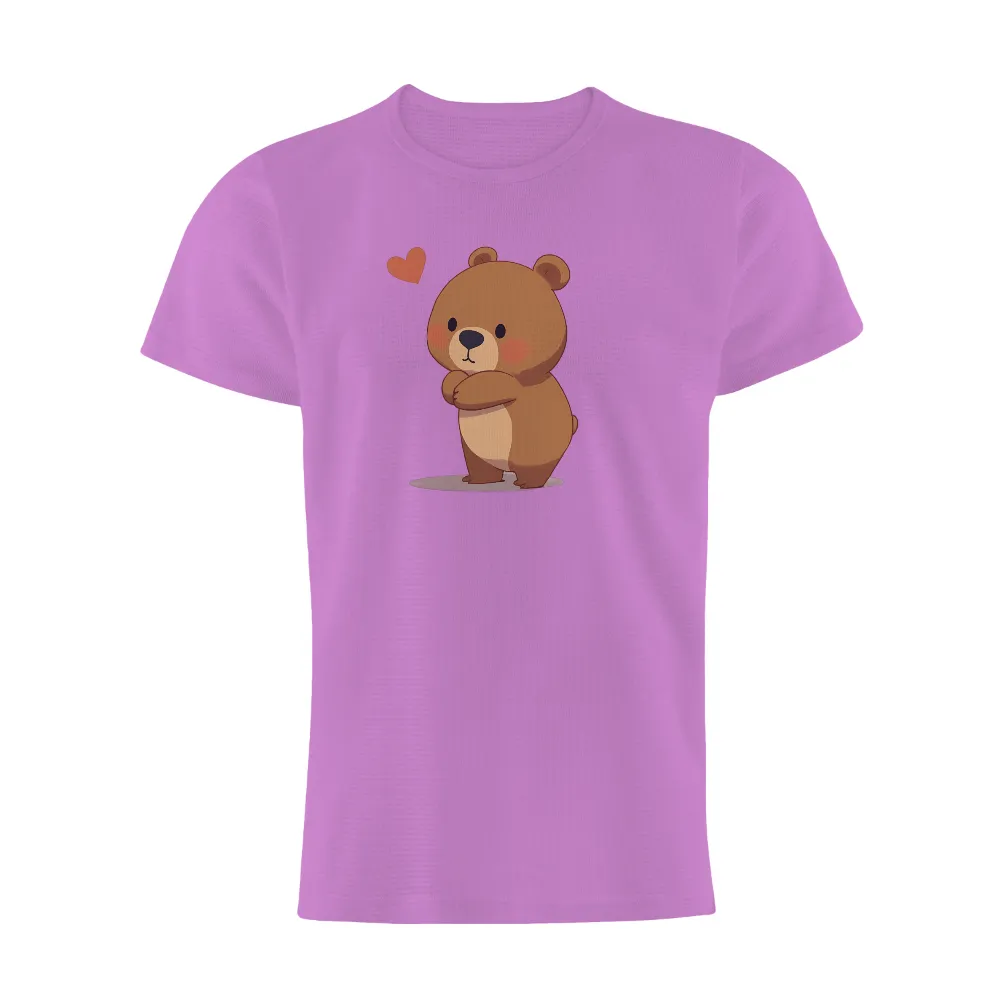 Graphic Tees: Cute Bear with Heart - Love and Self-Love|bleached heart shirt