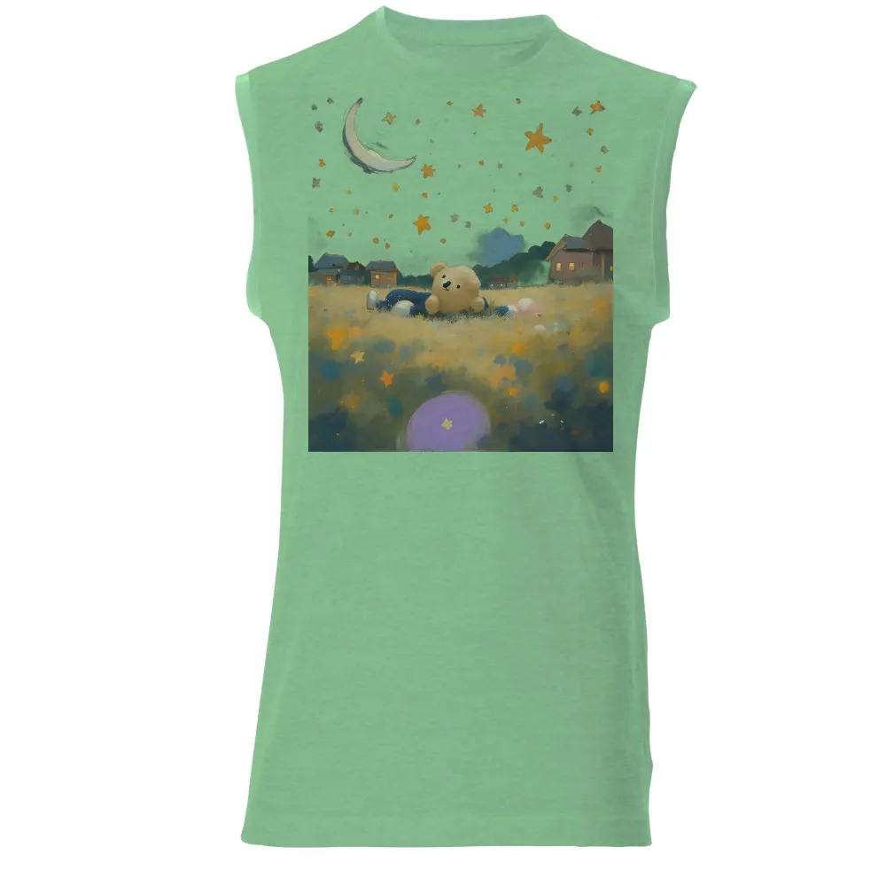 Custom Starry Night Teddy Bear Art: A Serene and Whimsical Design|time and tru women's knit cozy button front shirt