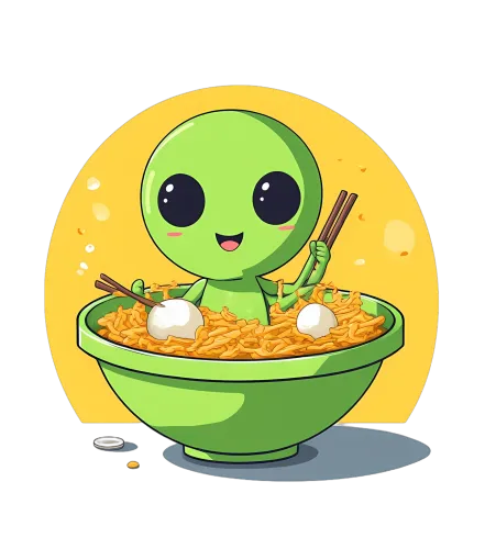 TShirt Printing: Alien Noodles - A Universal Culinary Delight