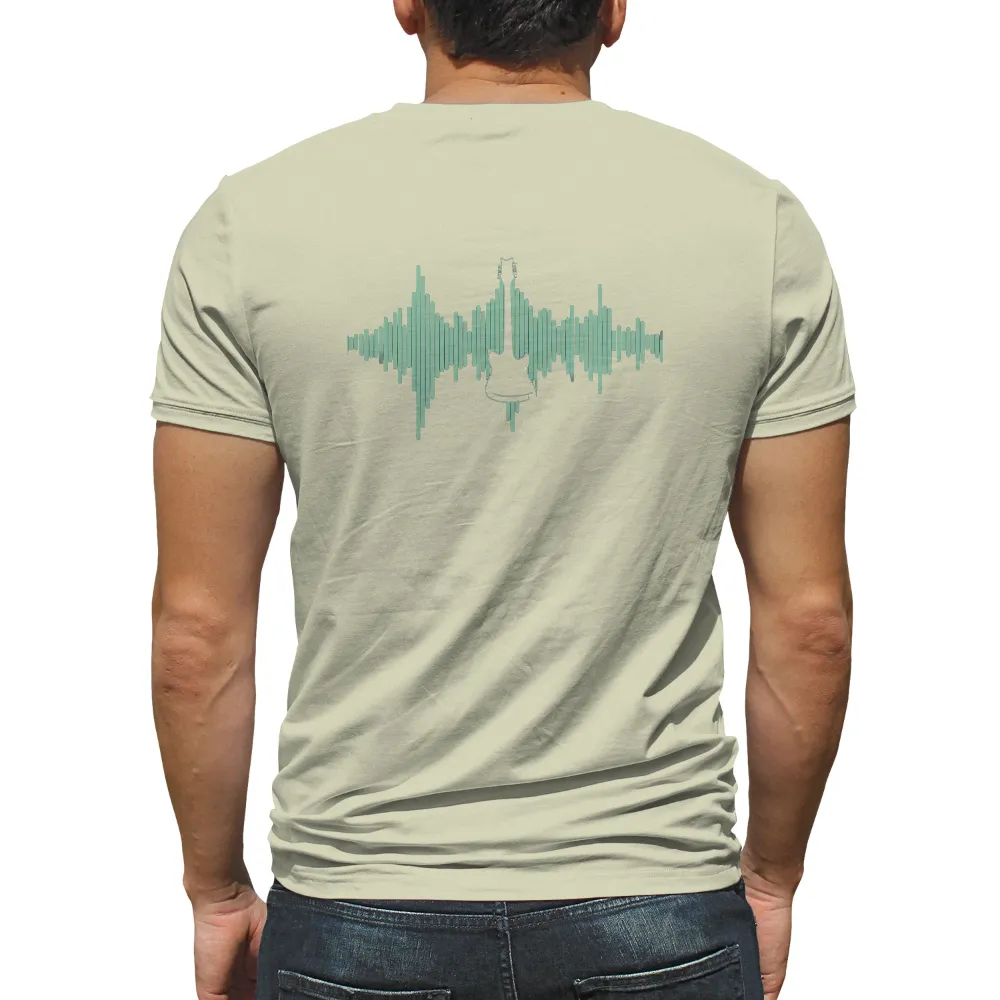 Customized Tee Shirts: Music in Motion - Sound Wave and Electric Guitar Design|music fest shirt animal crossing