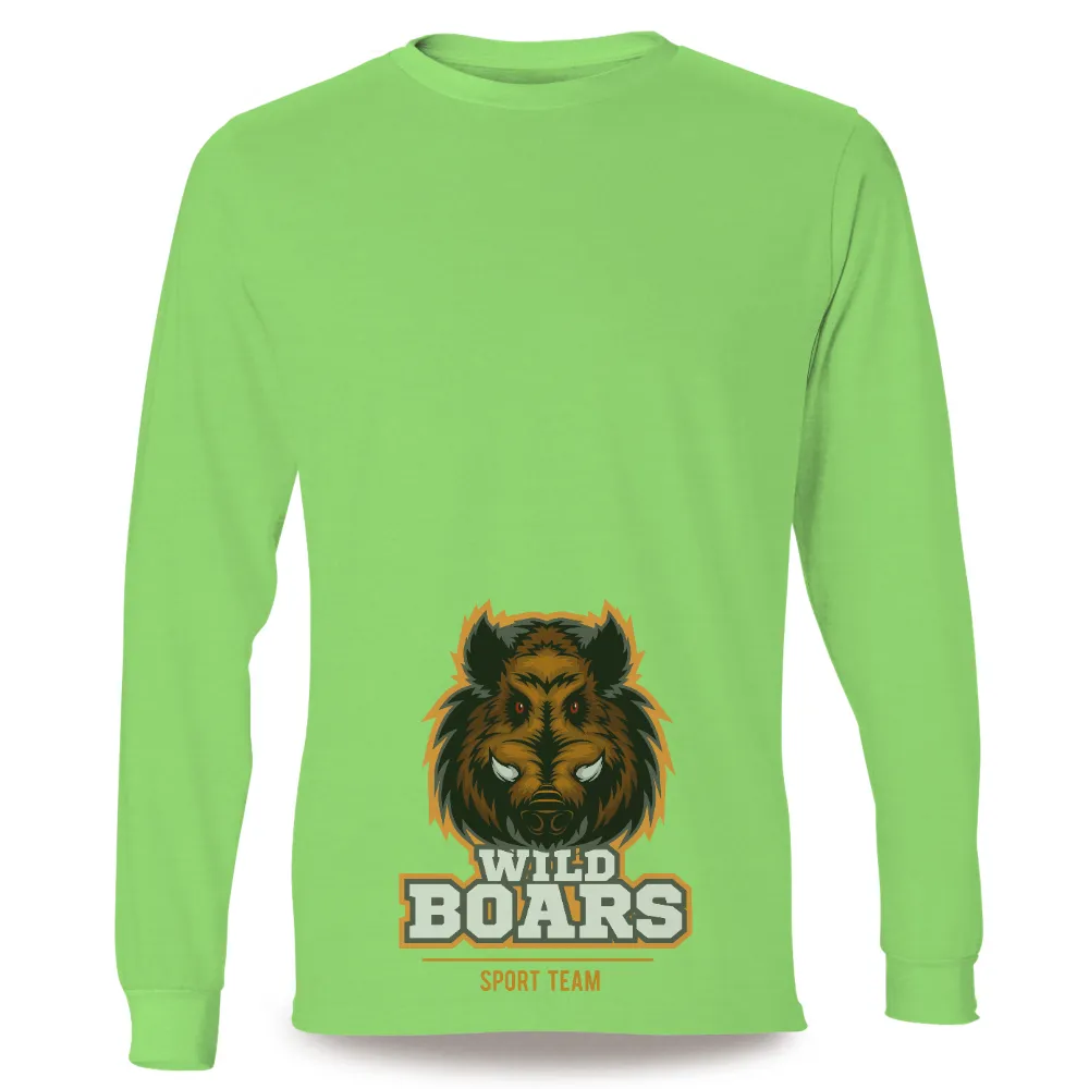 Custom Tee Shirts: Wild Boars Sport Team - Strength and Resilience|mens short sleeve sun protection shirts