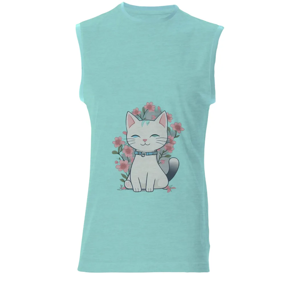 Customized Tee Shirts: Cherry Blossom Cat - Artistic Designs|tanjiro cat shirt