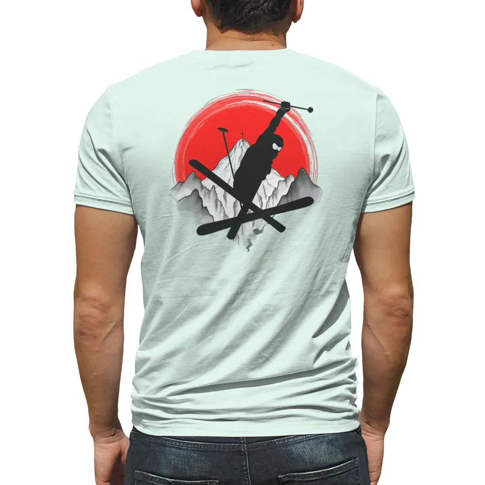 Customized Tee Shirts: Skiing Adventure with Cultural Touch| Japanese culture