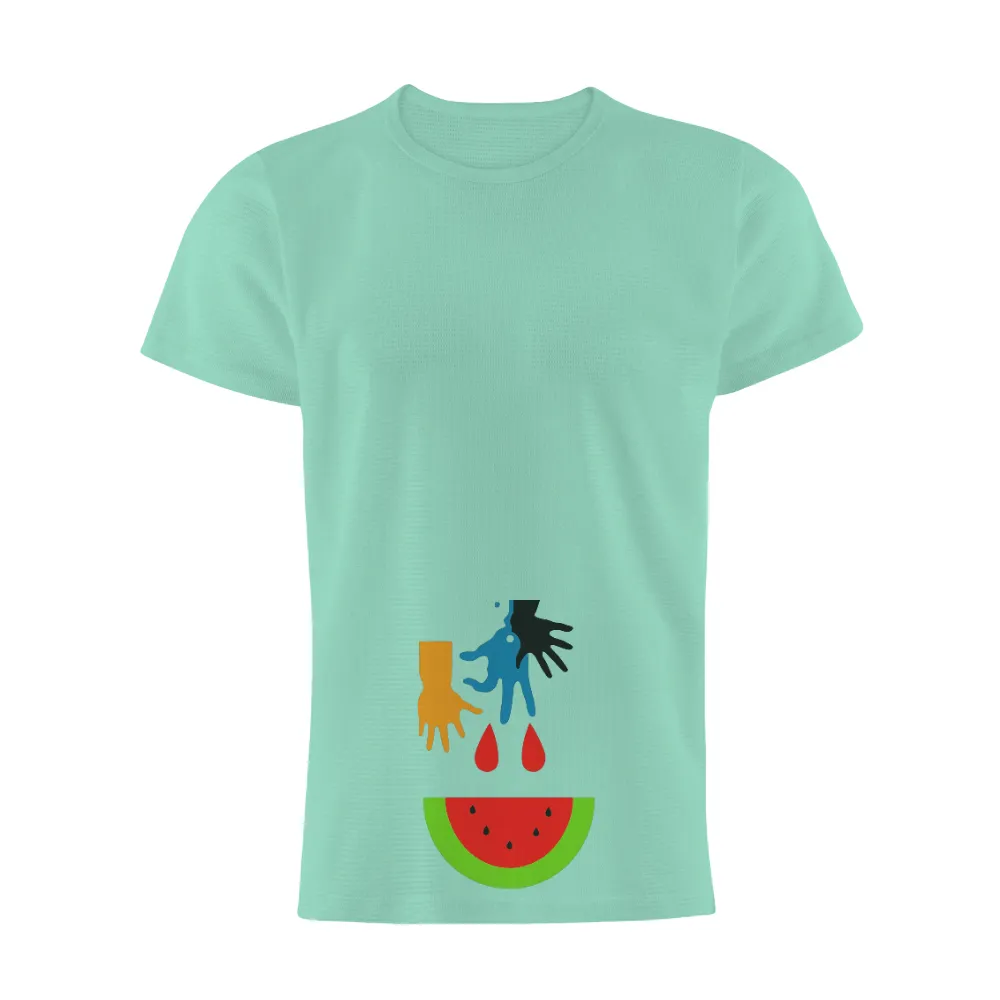 Custom Summer Joy Design: Watermelon and Hands Art|country summer shirts