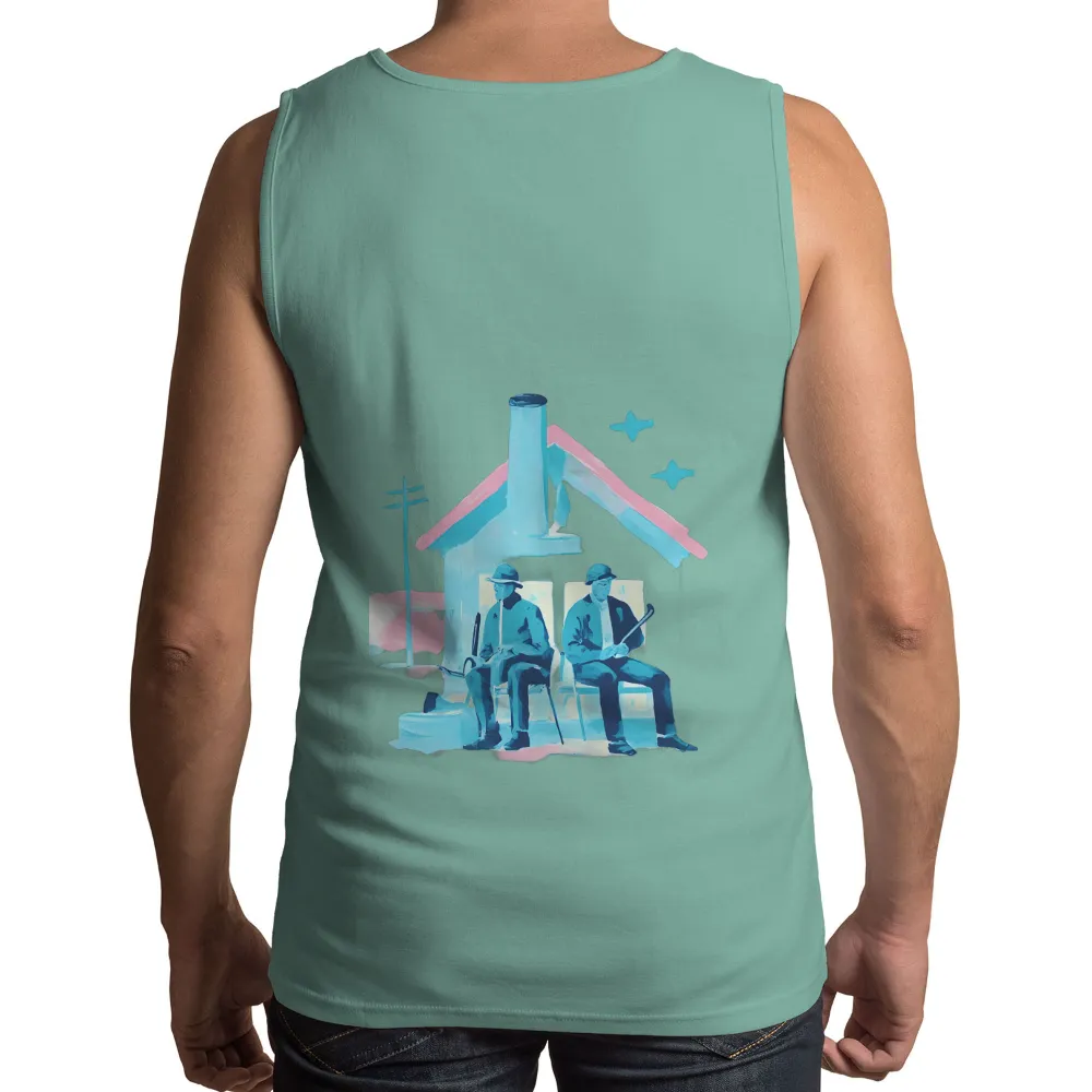 Nostalgic Design: Elderly Gentlemen in Pastel Minimalism|cubs cardinals house divided shirt