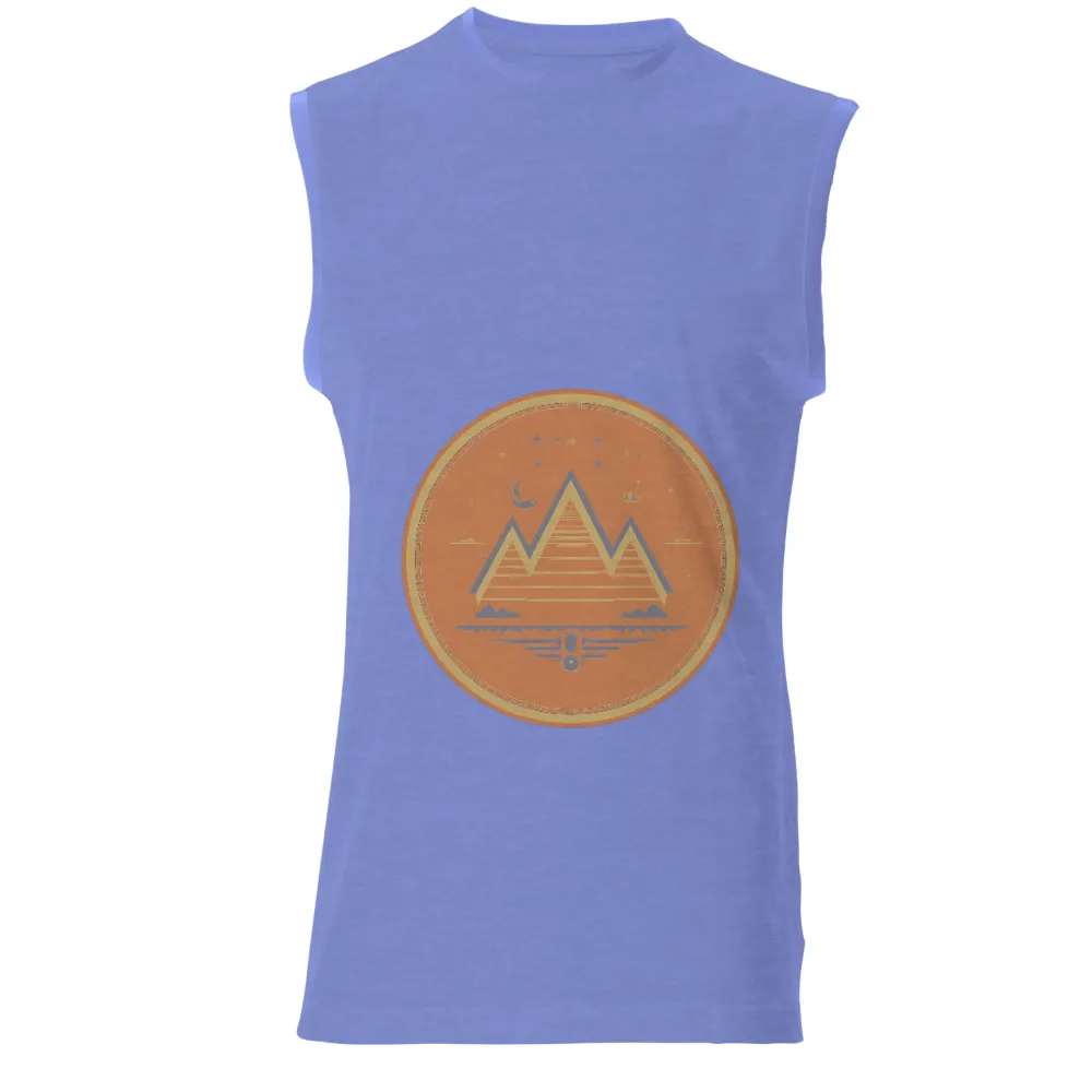 Ancient Pyramids, Celestial Elements, and Lotus Graphic Designs|white sierra gobi desert shirt