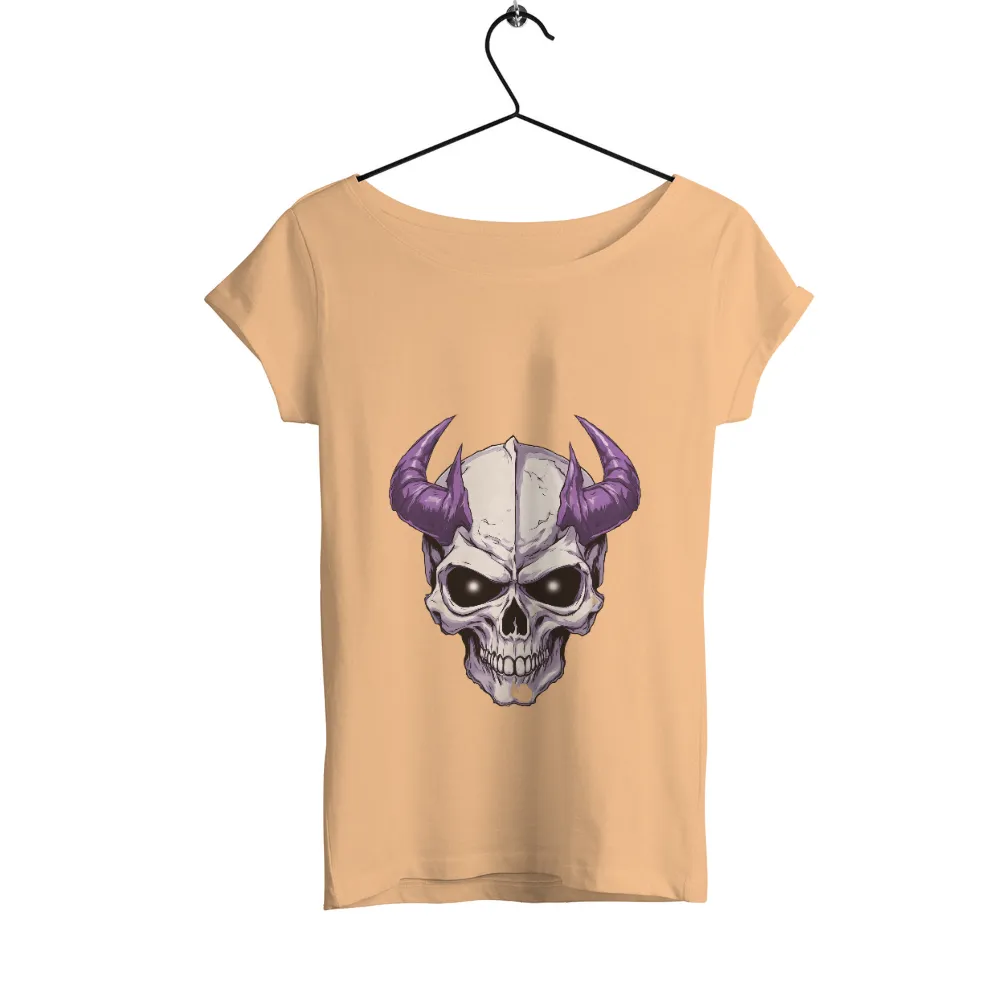 Custom T-Shirt Printing: Embrace the Dark Power with Purple Horned Skull|skull with purple horns