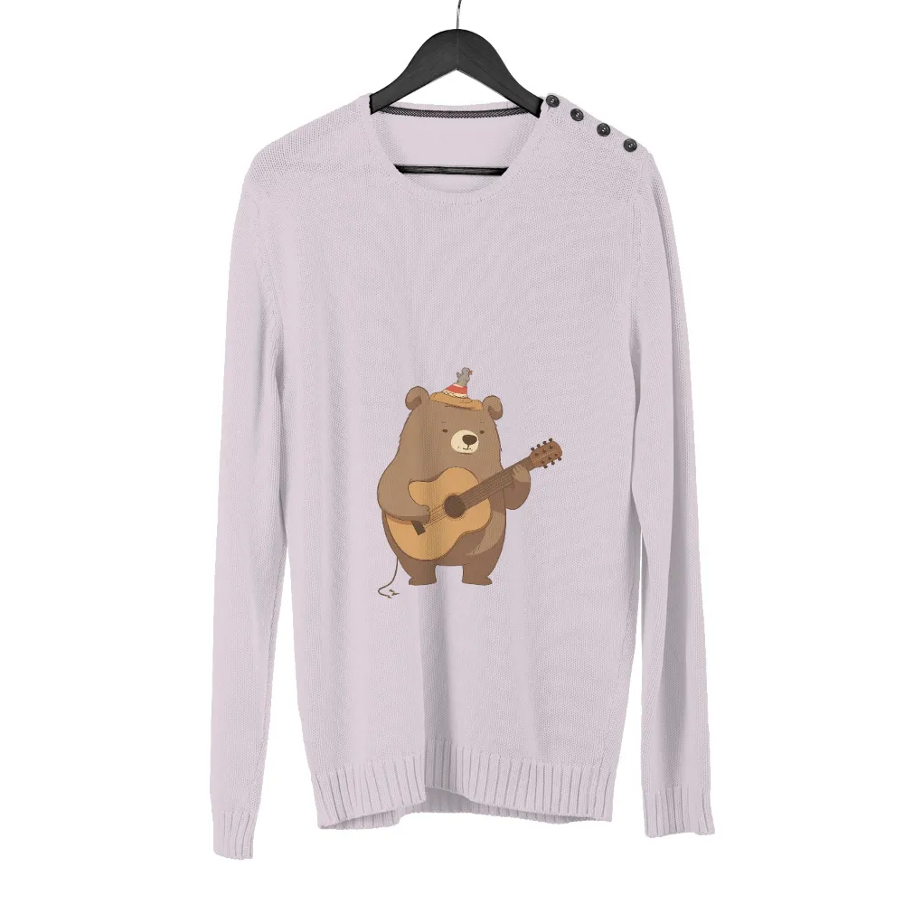 Custom Tee Shirts: Bruno the Bear's Musical Journey|bear beer pocket shirt