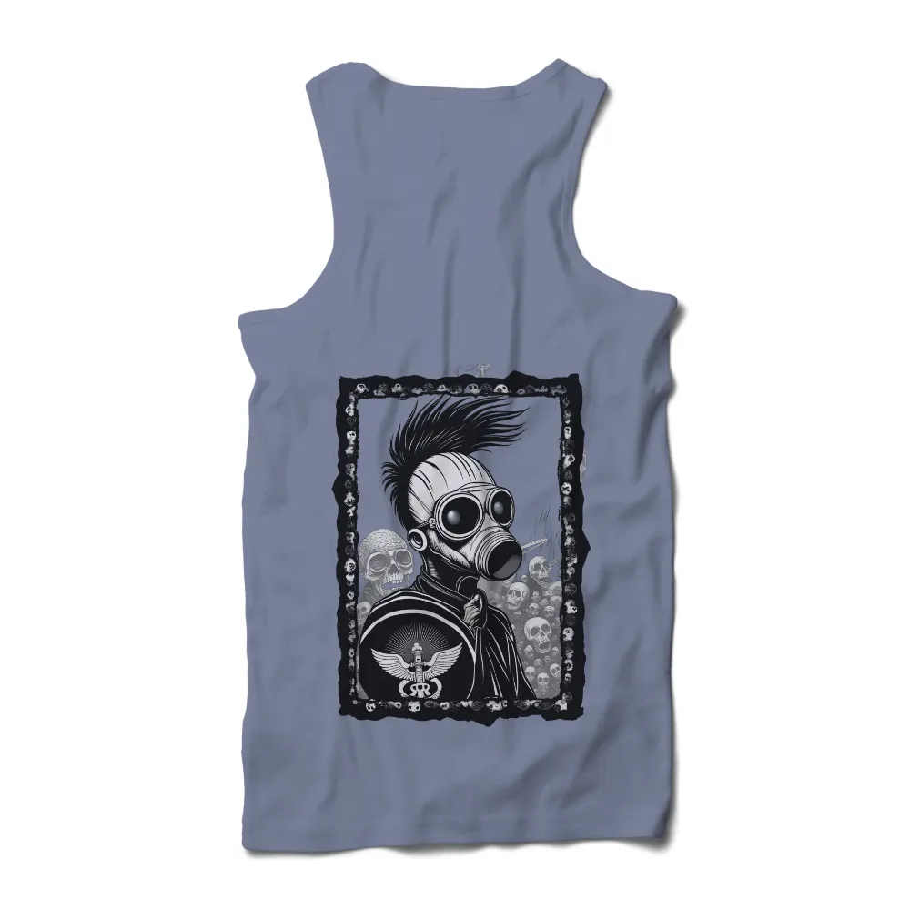 TShirt Printing: Gas Mask Rebel - Artistic Design with Skulls|organic cotton plaid camp shirts