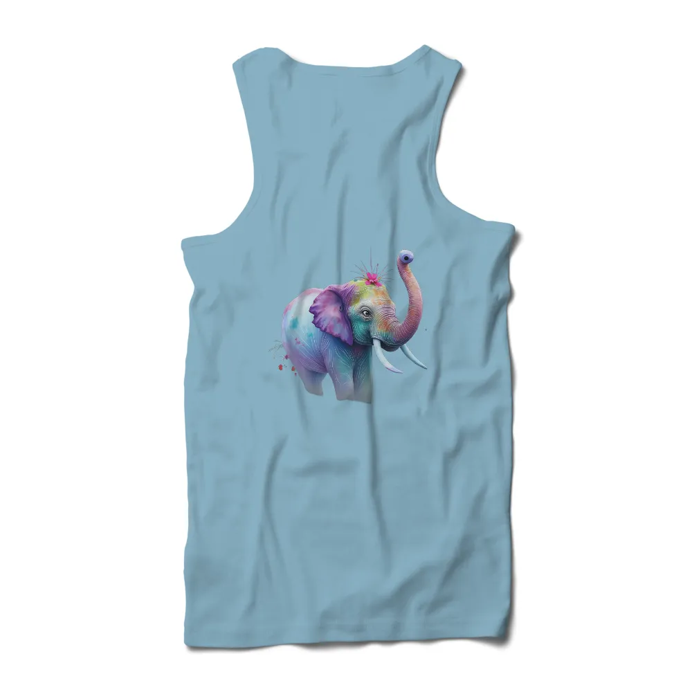 Custom Tee Shirts: Elara - The Colorful Elephant of Joy and Unity|human beings colors may vary shirt