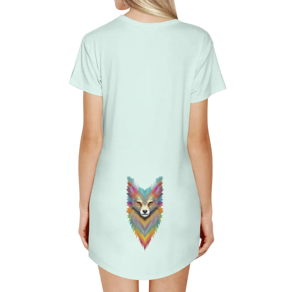 T-Shirts Design: Vibrant Fox Artwork|free people boyfriend t shirt