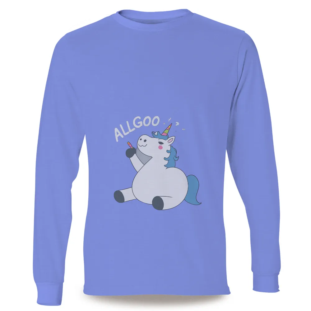 Tee Shirts Printed: Allgoo the Unicorn Brings Joy and Laughter|final fantasy xiv bahamut calamity unbound long sleeve t shi