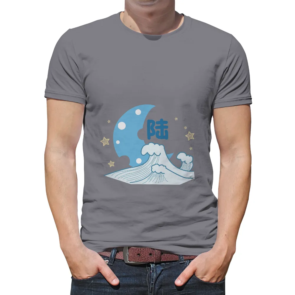 Tee Shirt Printing: Moonlit Waves - A Dance of Celestial and Terrestrial Harmony|sailor moon game of thrones shirt