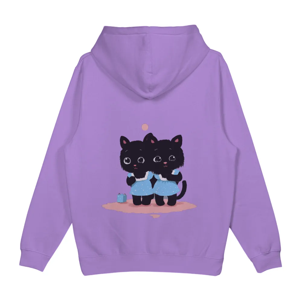 Shirts Graphic Tees: Adorable Kittens in Blue Dresses| kittens on a pink cloud