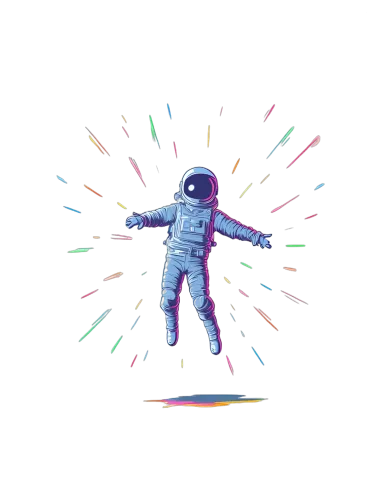 Custom Retro-Futuristic Astronaut Neon Space Adventure Design