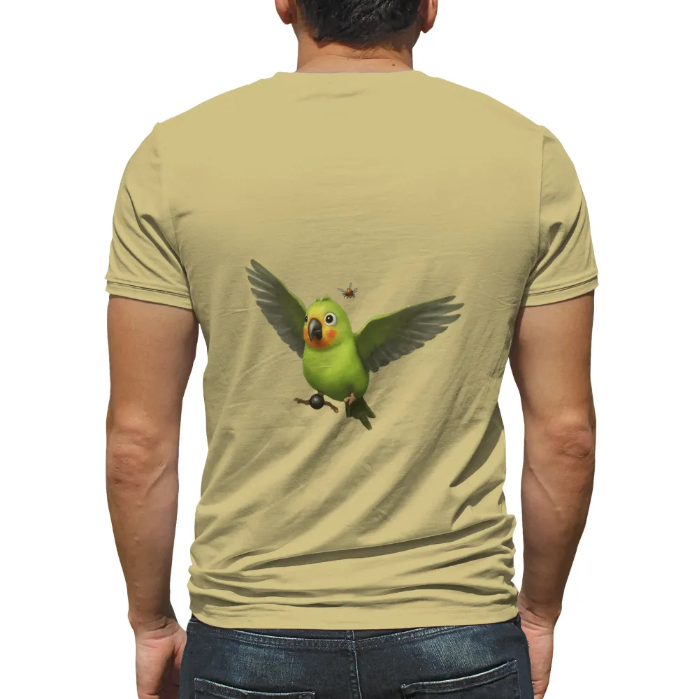 Custom Tee Shirts: Embrace Life's Simple Pleasures with a Playful Parrot Design|playful expression