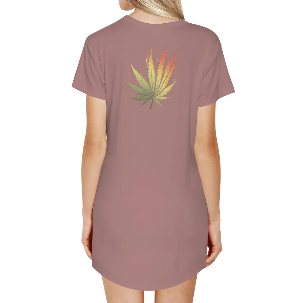 T-Shirts Design: Cannabis Leaf Gradient - Artistic Nature Transformation|shirt design design