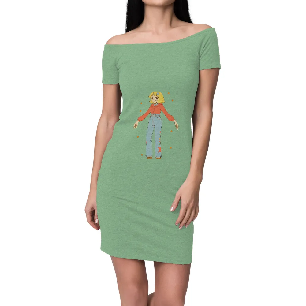 Graphic Tees: Vintage Girl with Stars and Flowers|earth day t shirt vintage