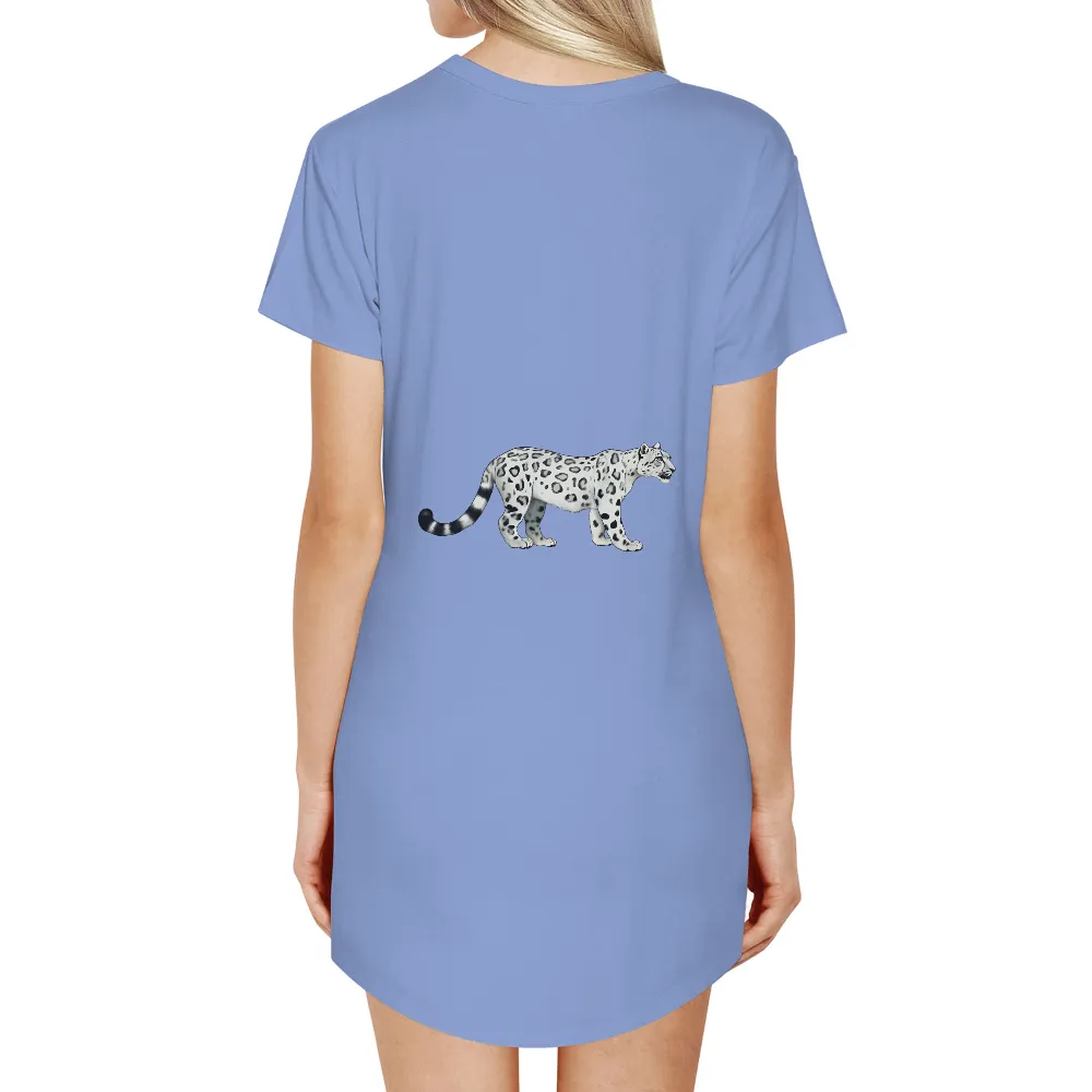 Tee Shirts Printed: Snow Leopard Harmony - Artistic Wildlife Design|graffiti nature