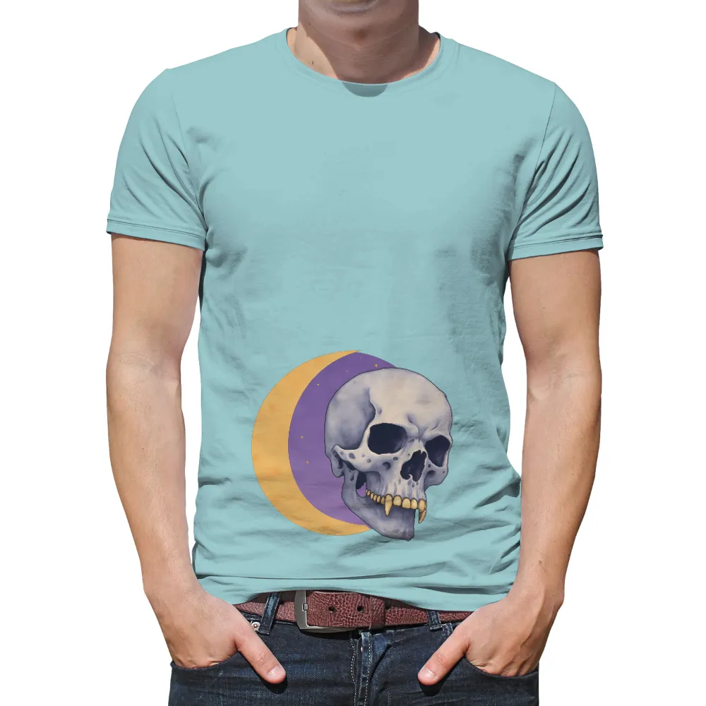 Graphic Tees: Crescent Moon and Skull - Embrace the Duality of Life|bakugou in his skull shirt