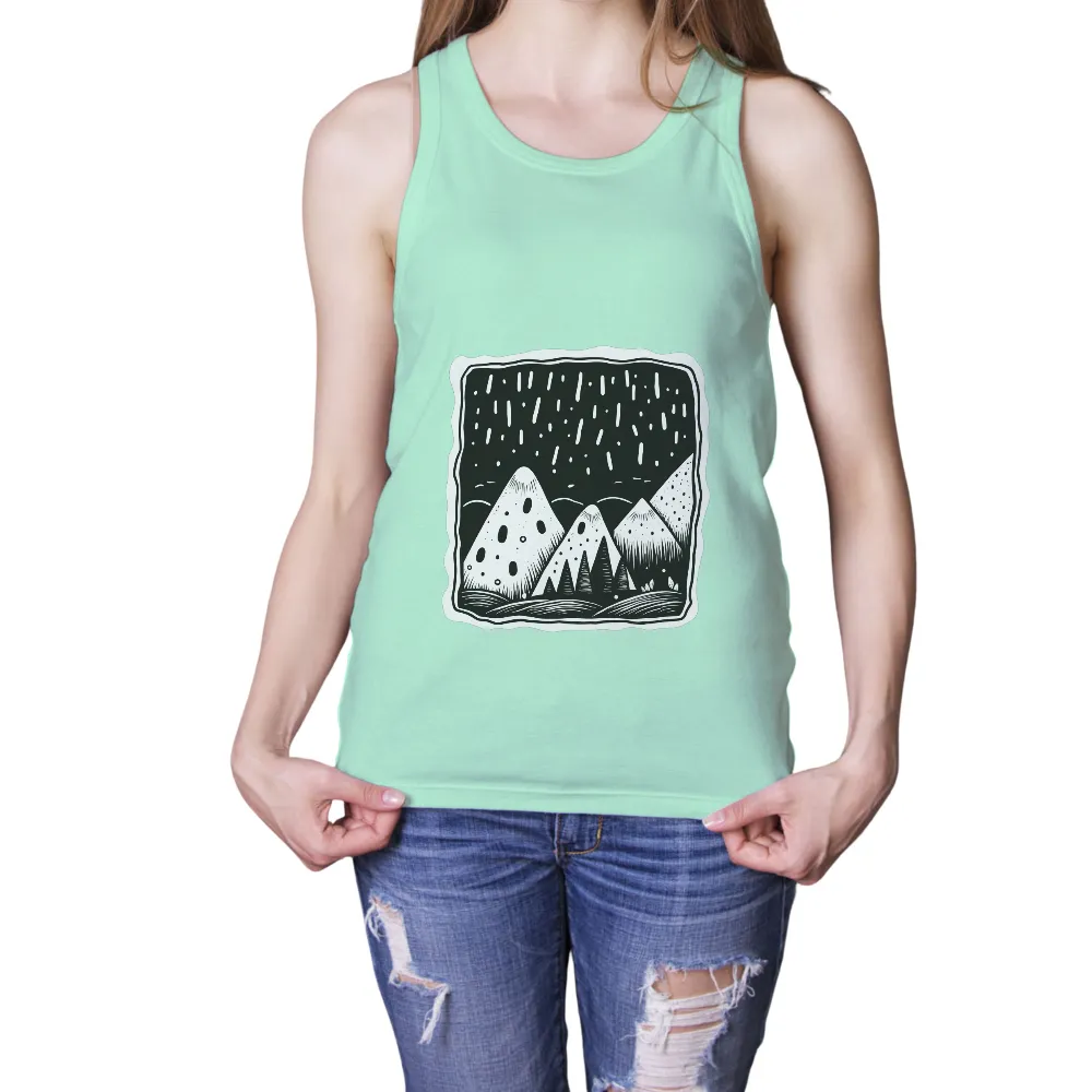 T-Shirts Design: Magical Mountains and Rainy Forest|dallas stars reddit