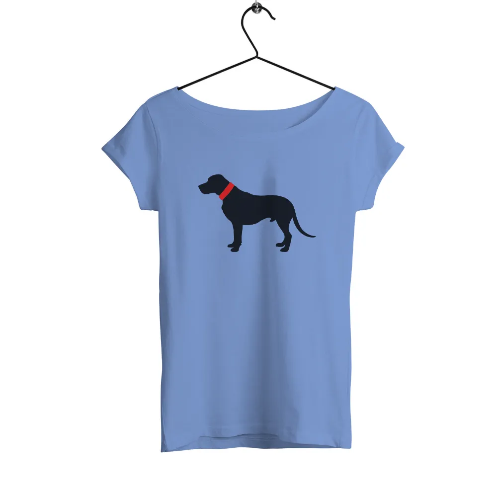 TShirt Printing: Bold Red Collar Dog Silhouette - Companionship and Loyalty|shirt im only talking to my dog today