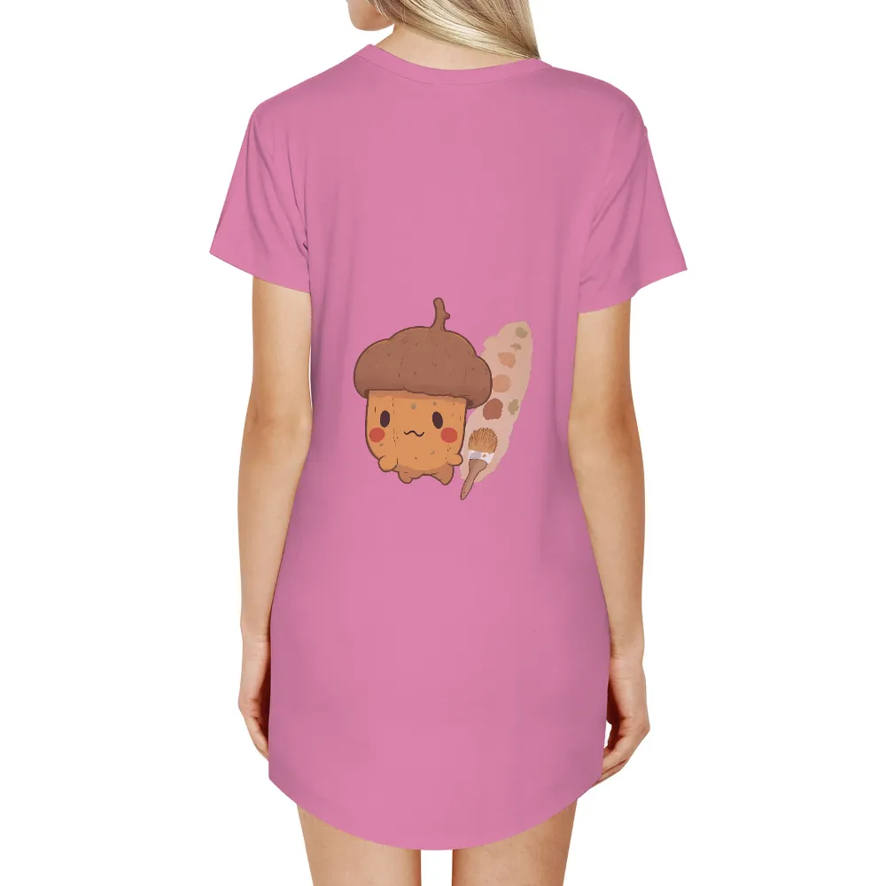 Shirts Graphic Tees: Oakley's Whimsical Forest Adventure|Oakley the acorn character