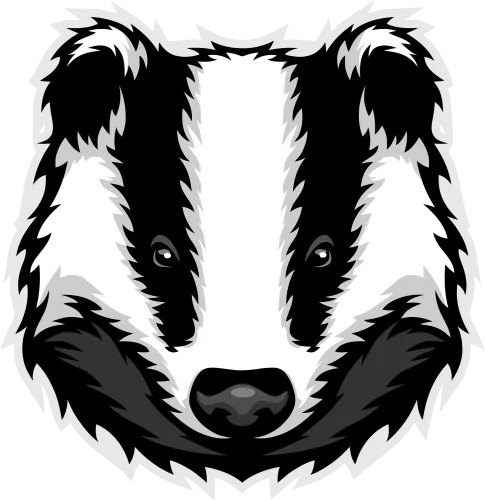 T-Shirts Pattern: Bold Badger Face - Adventure and Resilience