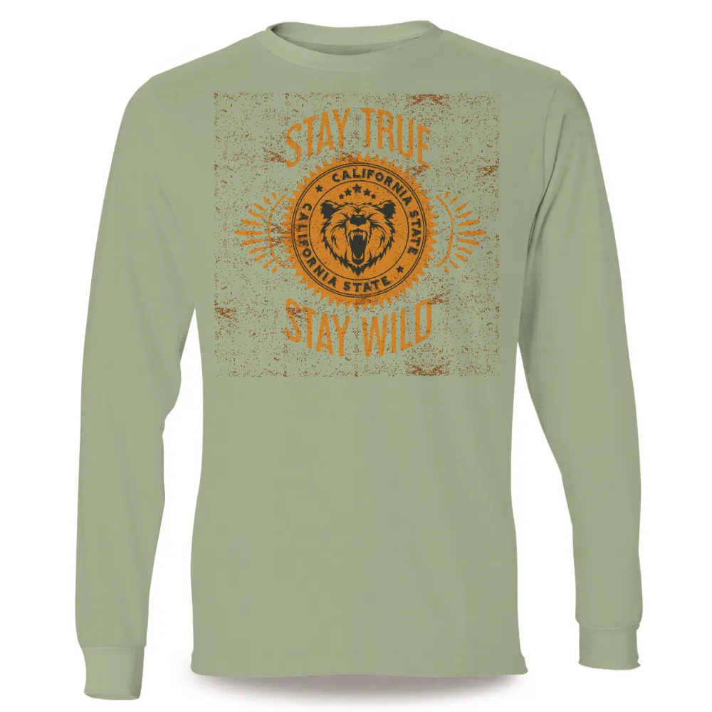 Stay True, Stay Wild: California State Bear TShirt Printing|trippy bear shirt