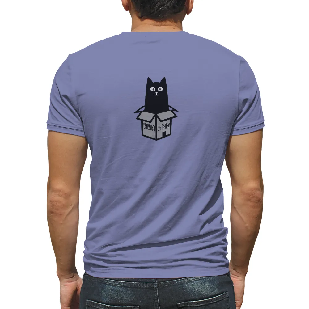 T-Shirts Custom: Whiskers in a Box - Funny & Cozy|black cat halloween t shirt