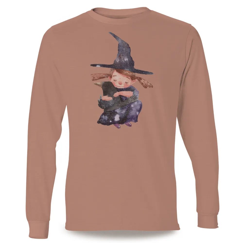 T-Shirt Printing: Celestial Witch and Her Raven Companion|on a dark desert highway shirt witch