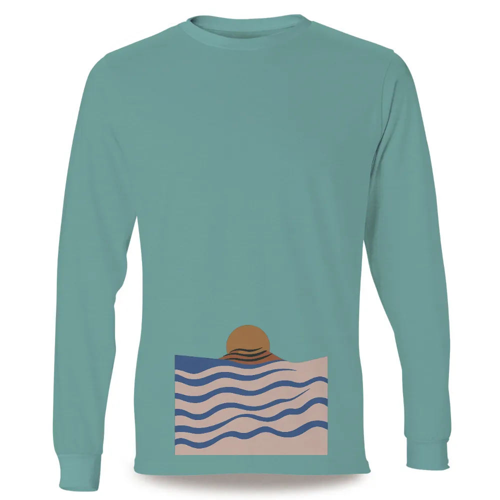 Custom T-Shirt Printing: Sunset Over the Ocean - Artistic Design|sunset t