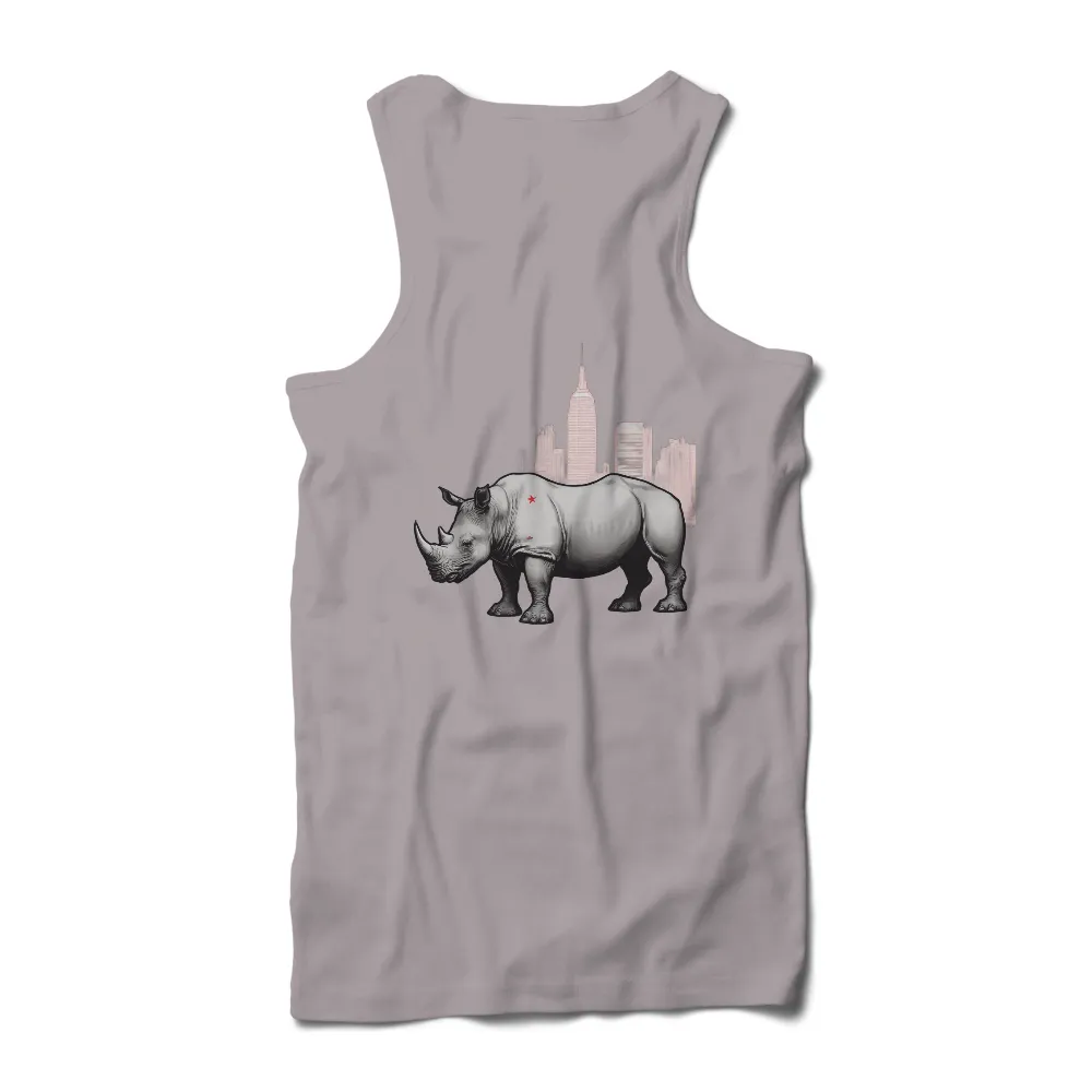 Rhino Cityscape Design: Blending Nature with Urban Strength|strength camp shirt