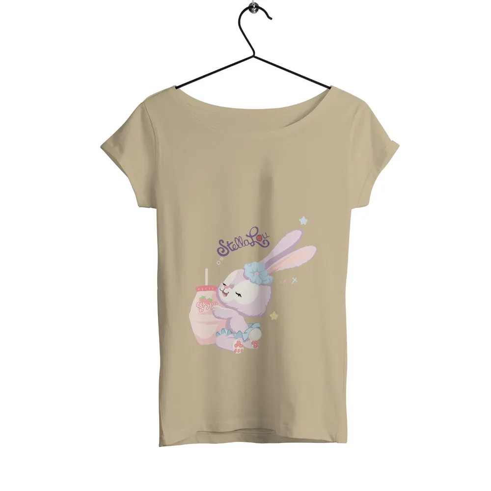 Tee Shirts Printed: Stella Bunny's Whimsical Joy|women cute easter shirts