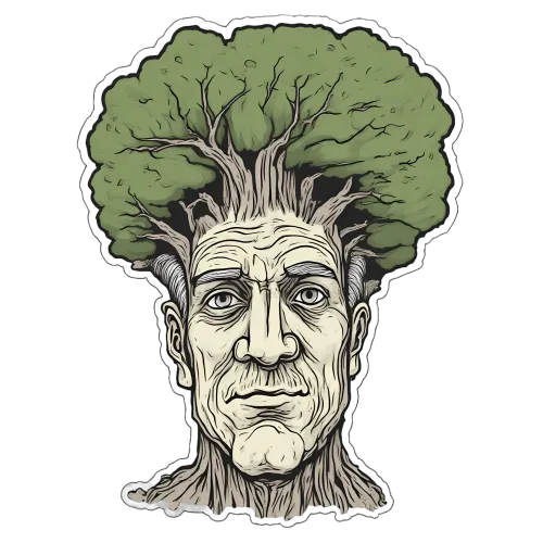 T-Shirts Design: Nature's Wisdom - Man Tree Fusion