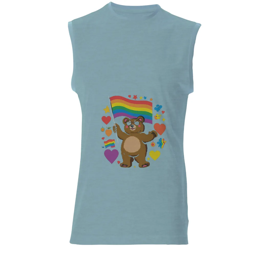 Custom Tee Shirts: Celebrate Pride with Joyful Bear Design|i love the 80s t shirt next day delivery