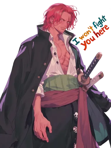 Shanks with his signature sword - one piece shanks t shirt