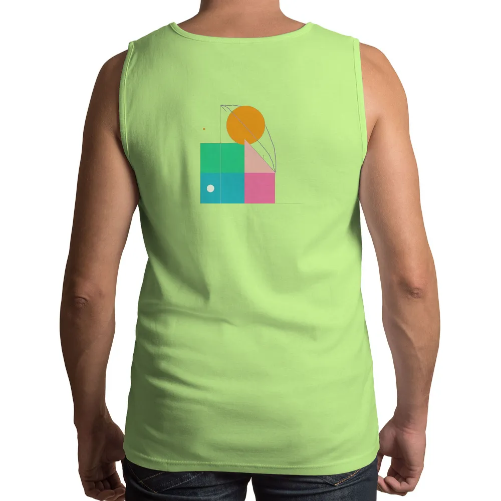 Tee Shirts Printed: Vibrant Sunset Abstract Design| abstract geometric shapes