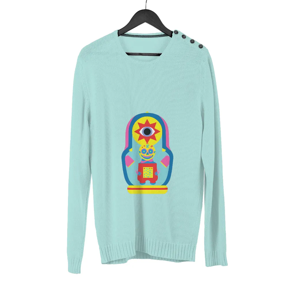 Whimsical Retro-Futuristic Design with Vibrant Colors and Unique Character|nostalgia t shirts online