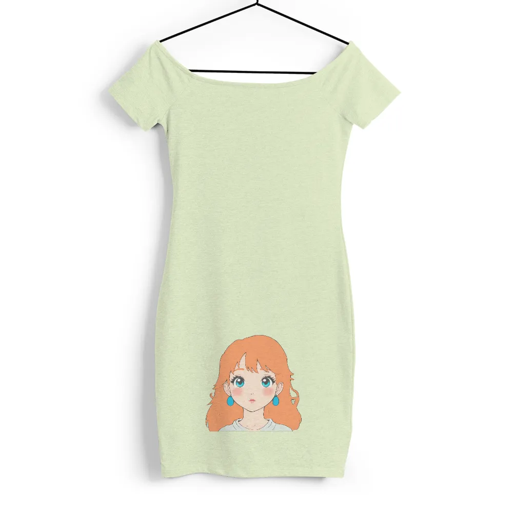 T-Shirts Pattern: Vibrant Orange Hair and Blue Eyes - Anime Style|trail blazers youth jersey