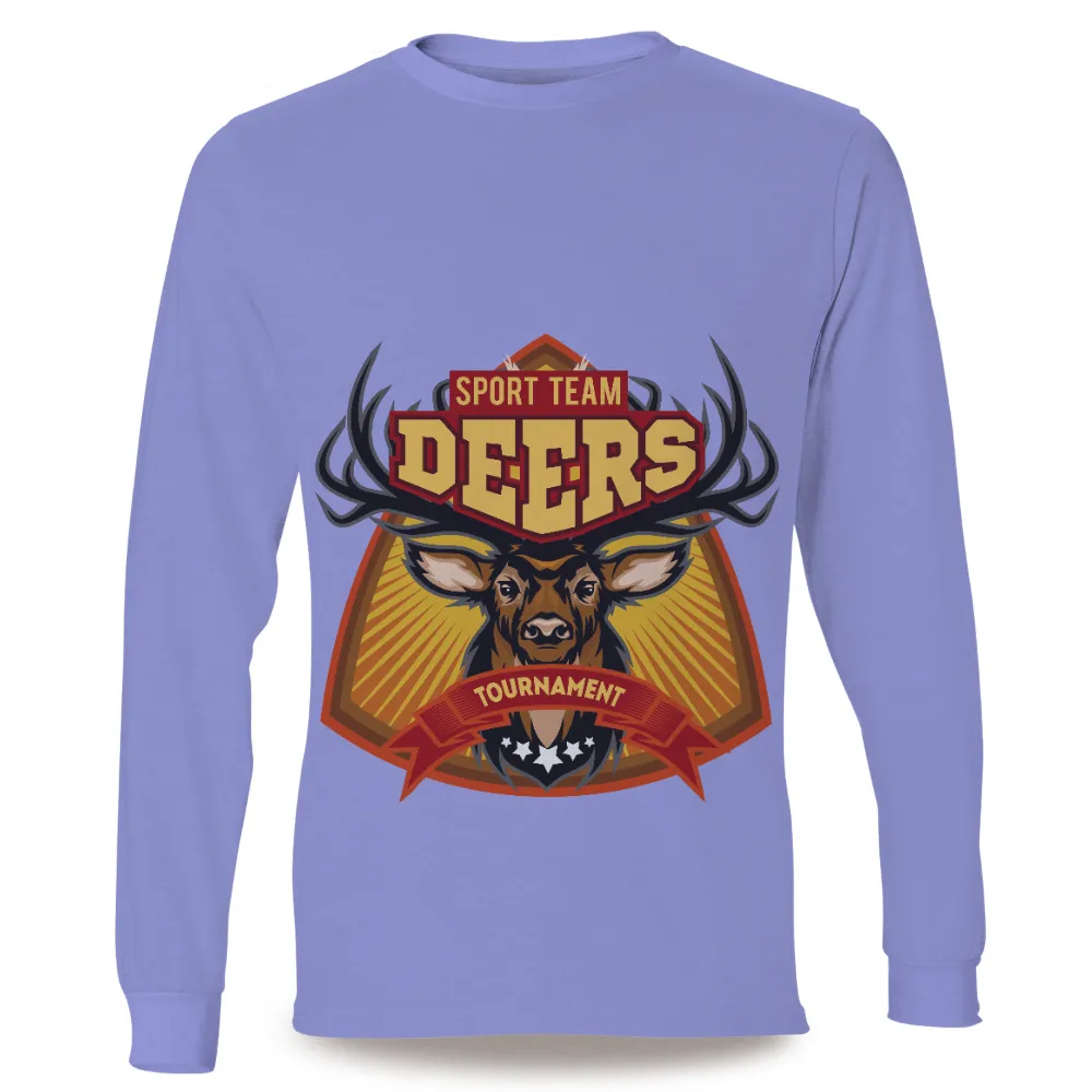 T-Shirts Design: Sport Team Deers Emblem - Strength and Leadership|may t shirt design