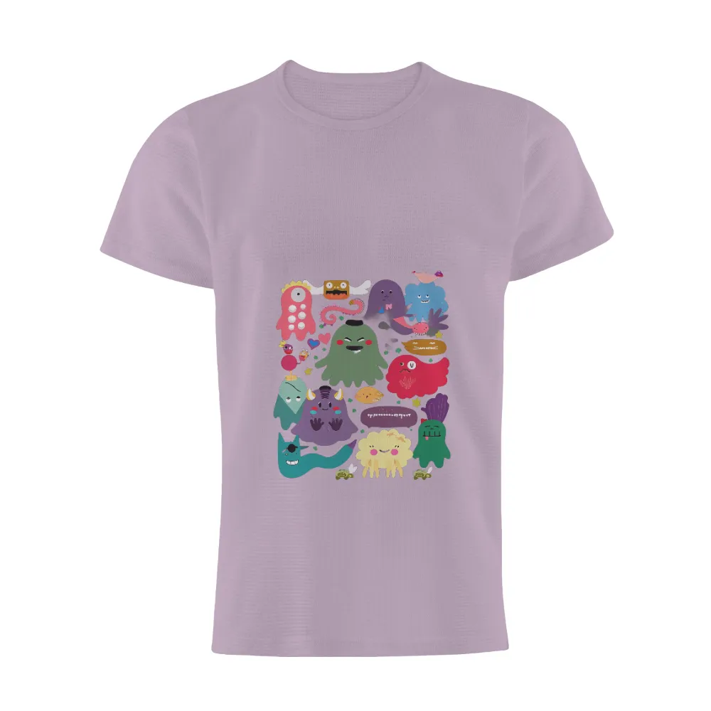 Shirts Graphic Tees: Quirky Monsters Embodying Emotions|men's art cotton colorful printed loose casual shirts