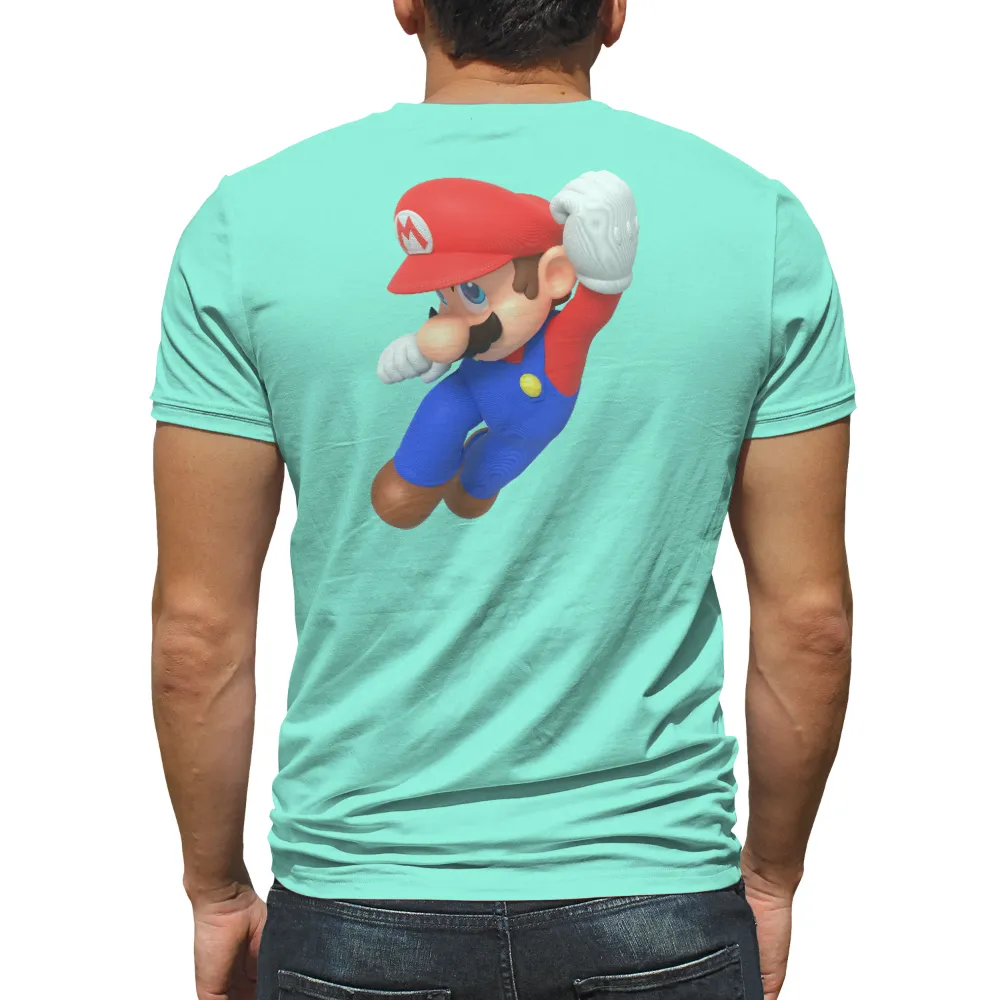 Tee Shirts Printed: Mario's Leap into Adventure|retro earth day shirt