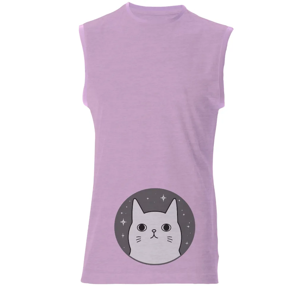 Whimsical Cat Face and Stars Design for Custom Apparel|cat t shirt 2022