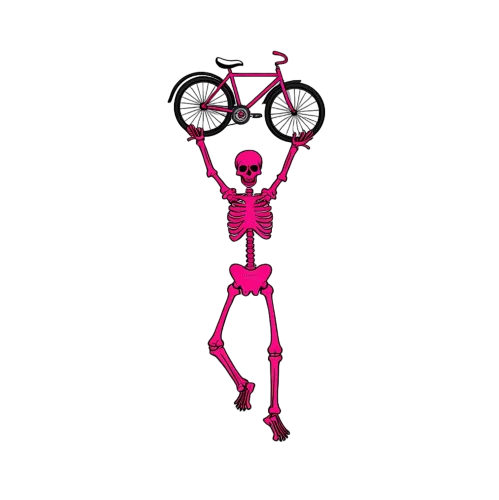 Customized Tee Shirts: Neon Pink Skeleton Celebrating Freedom