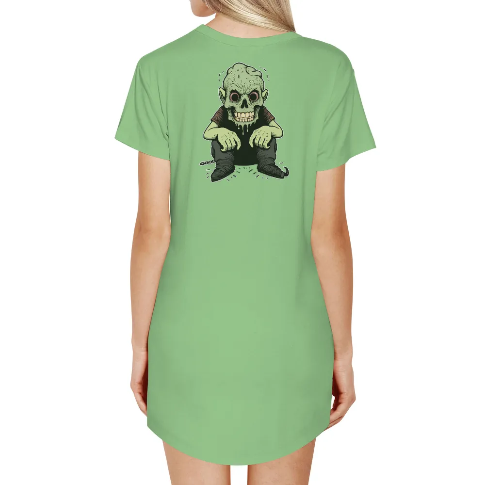 Tee Shirts Printed: Horror Character with Chains|Grotesque green-skinned creature