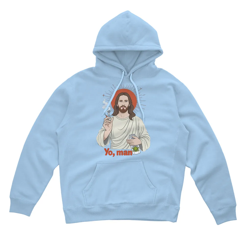 TShirt Design: Humorous Take on Religious Icon|radiating halo